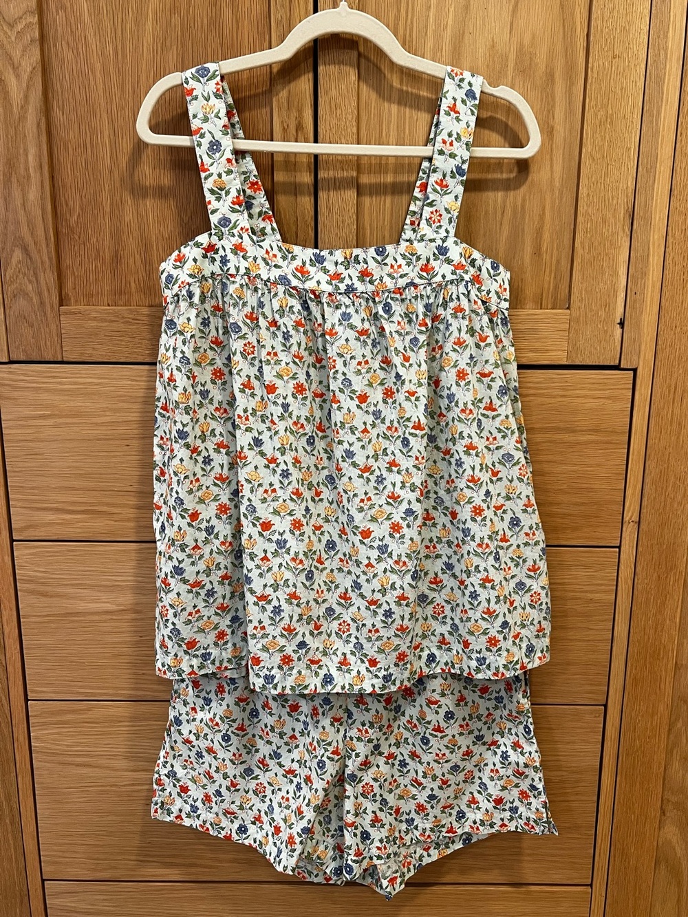 The Company Store Cotton Voile Pajama Shorts Set Meadow Ditsy Floral Size Medium
